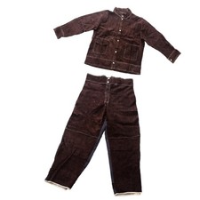 Welding Welding Trousers Resistant Welding Suits 2PCS Brown