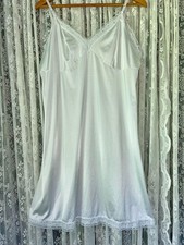 Vintage Vanity Fair Style 10-103 White Nylon Full Slip with Lace Trim