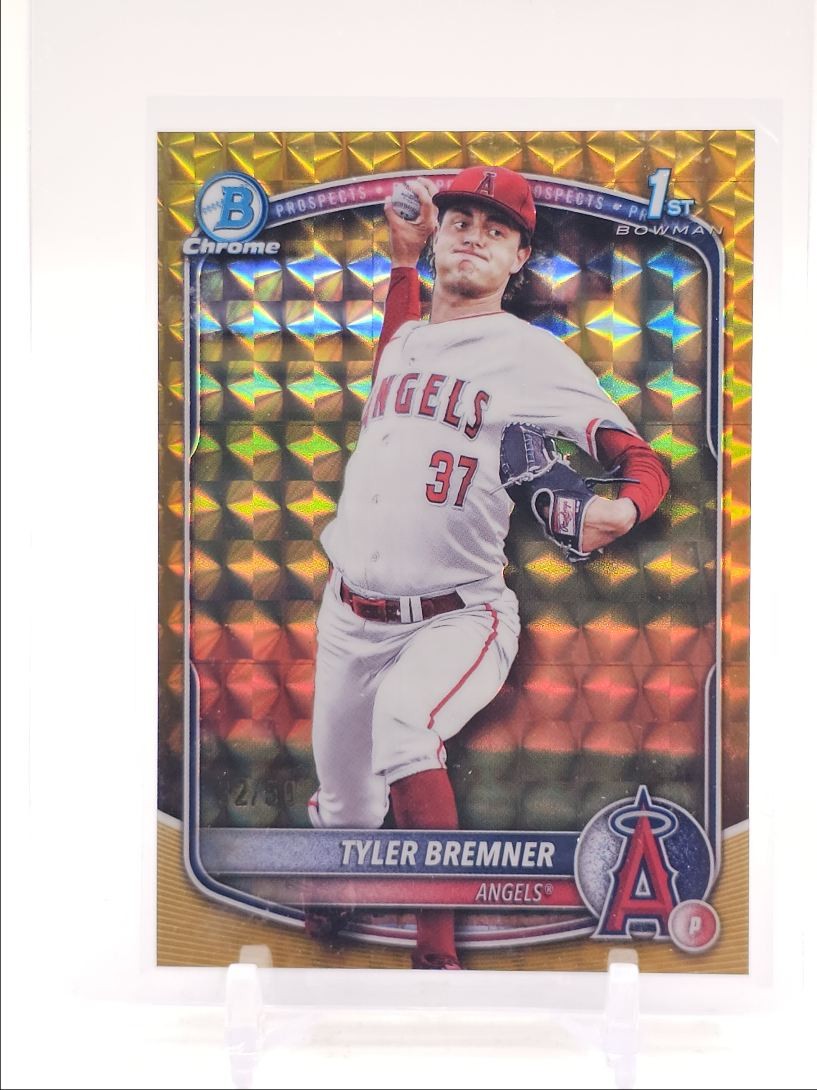 TYLER BREMNER 2025 BOWMAN CHROME DRAFT 1ST GOLD GEOMETRIC ANGELS /50 Q2754