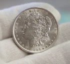 1886 US Morgan Silver Dollar $1 AU+