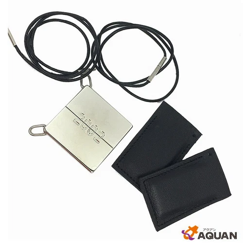 HERMÈS HERMES Simbolo Girocollo 2002 Coppia Collana Ciondolo Pelle Colore ArgentoUnisexaq3230