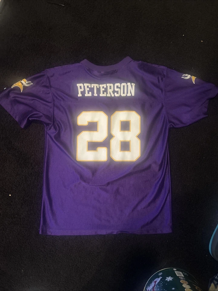 Adrian Peterson Minnesota Vikings número 28 niños extra grande 18-20 NFL Foto 3 de 4