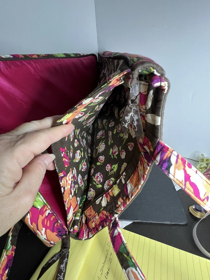 Vera Bradley “English Rose” Multi-Color Floral XL Laptop Bag 11 1/2 X 15 - Image 3 of 4