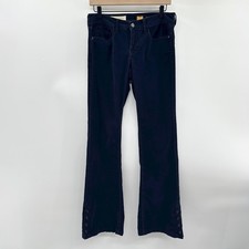 Anthropologie Pilcro Stet Corduroy Flare Trousers in Navy Blue Size 28