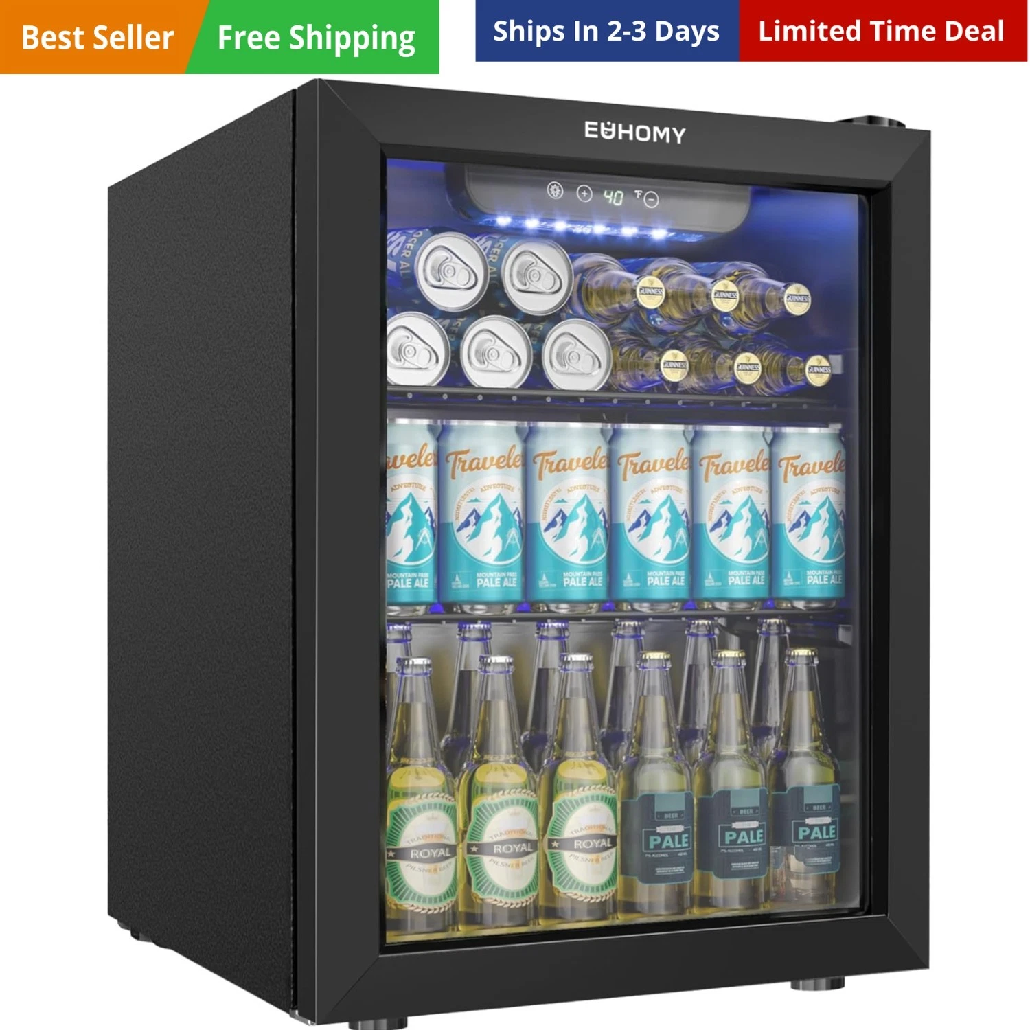 Beverage Refrigerator Cooler - 68 Can Mini Fridge with Glass Door for Soda, B...
Opens in a new wind