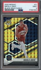 Panini 2020-21 Mosaic Choice Black Gold Prizm Nikola Jokic #21 /8 PSA 9 Nuggets
