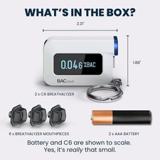 BACtrack C6 Keychain Breathalyzer BAC Alcohol Tester Optional App 2 Pack Sealed