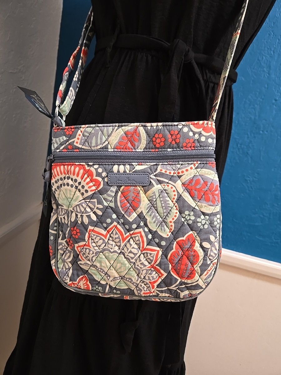 Vera Bradley NOMADIC FLORAL Petite Double Zip Crossbody Hipster