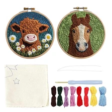 DIY Embroidery Pen Set Knitting Sewing Punch Animal Punch Needle Embroidery Kit