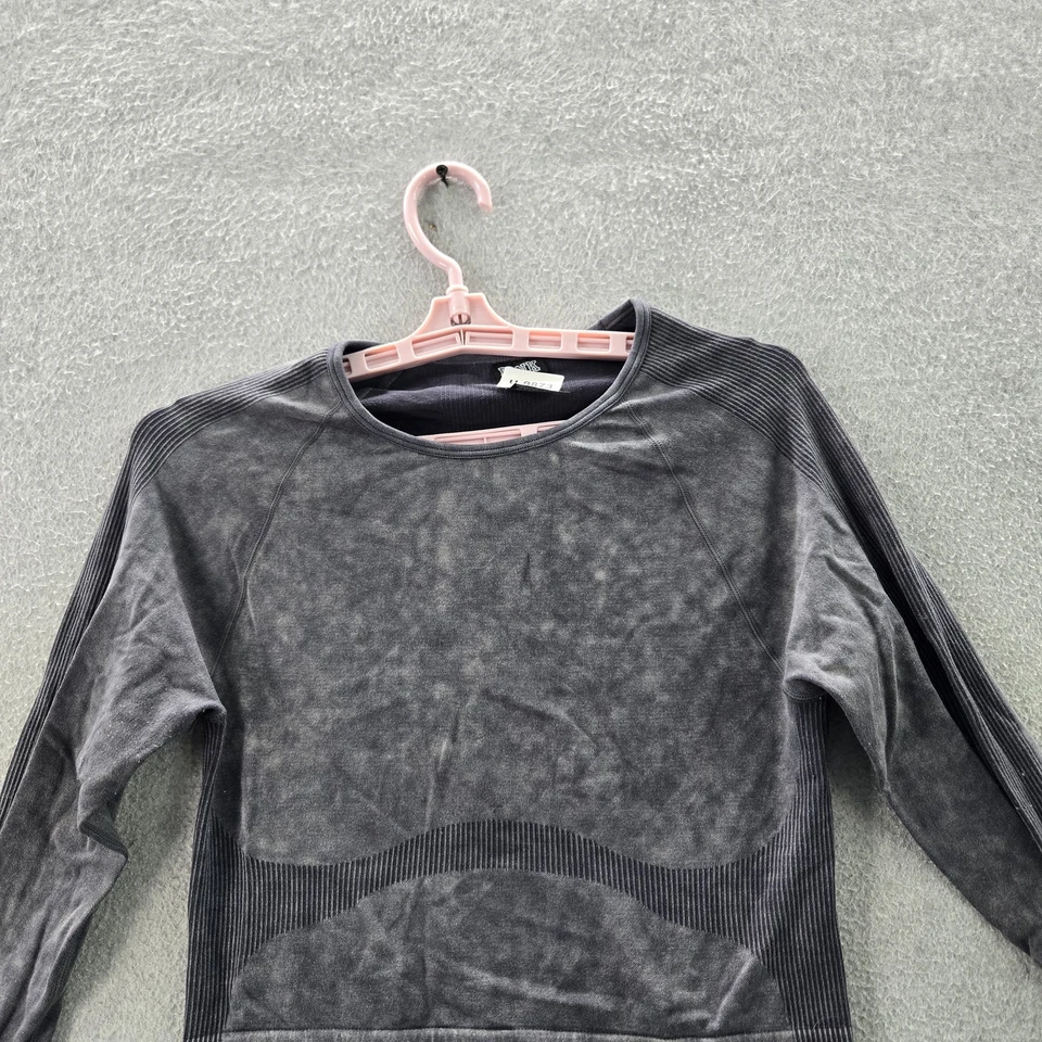 Camisa ROSA Victoria's Secret Mujer L Gris Ropa Activa Pullover Recortado Sin Costuras Foto 4 de 4