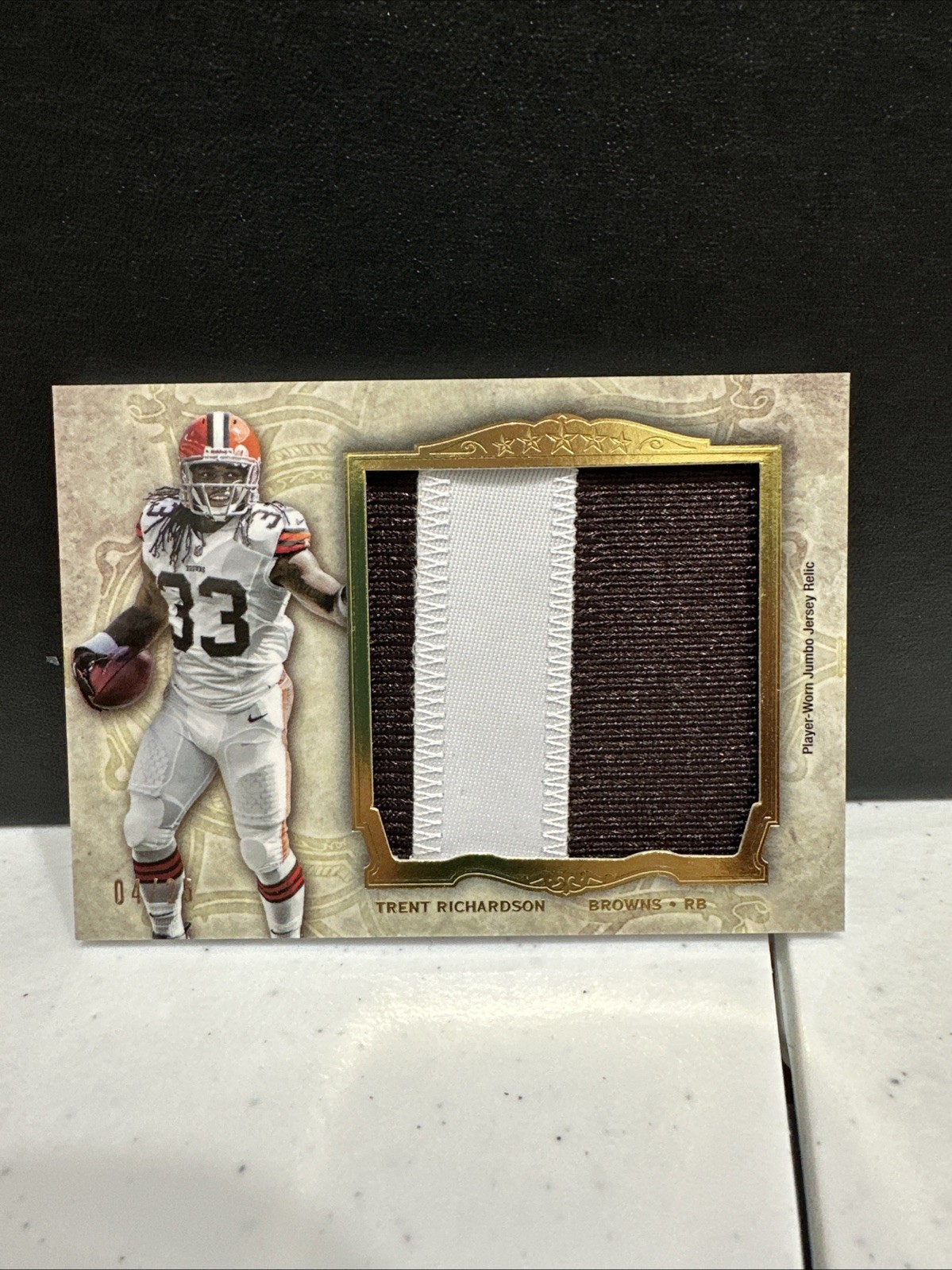 Trent Richardson Topps Strata Clear Cut Autograph Relic #TR Red Patch