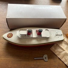 SUTCLIFFE VIKNG CLOCKWORK WINDUP BOAT with KEY ORIGINAL BOX Lower Reserve V.RARE