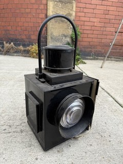 LARGE OLD RAILWAY LOCOMOTIVE HEADLAMP ? PLATED AUSTIN No 3