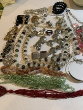 222 Mixed Lot Fashion Costume Jewelry 25 Necklaces Bracelets Chains
