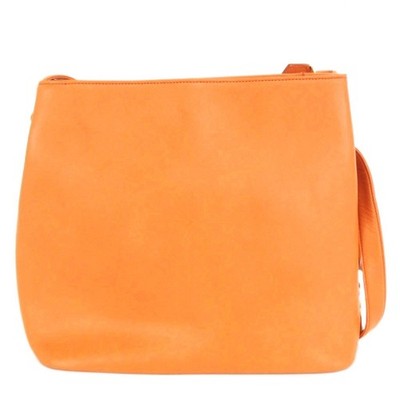 新品未使用！CHARLES JOURDAN オレンジ ケース Charles JOURDAN Tote Bag Logo Plate Strap Engraved Leather