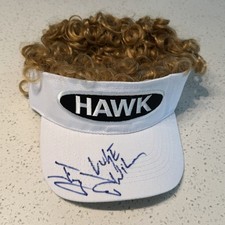 THE HAWK CAST (Jimmy Tatro & Luke Wilson) SIGNED NETFLIX HAT VISOR WILL FERRELL