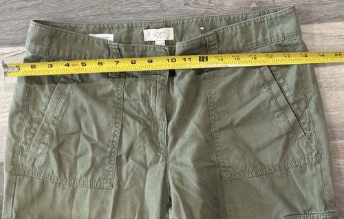 Ann Taylor LOFT Women’s Pants Size 4 Belted Cargo Jogger Pants  Solid Green - Picture 3 of 9