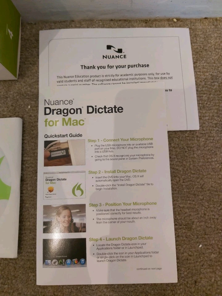 Nuance Dragon Dictate for Mac Speech Recognition Program 4.0 DVD ROM REV C - NEW - Image 4 of 4