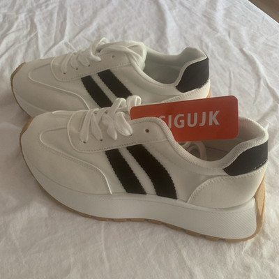 temu Jugendliche Sneaker Low Top Sportschuh Weiß/Schwarz EU 42 EEE