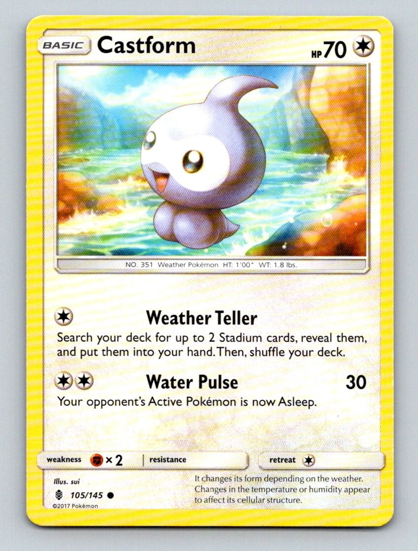 Castform 105/145 Common Guardians Rising Pokemon Lightly Played