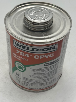 #ad Weld On 724 CPVC Solvent Cement Industrial 1 Quart Gray Plumbing Adhesive $28.04
