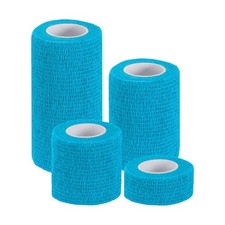 1"/2"/3"/4" 4 Pcs 5 Yard Self Adhesive Bandage Wrap Self Tape Light Blue