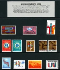 U.N. NEW YORK 1972 STAMP ISSUES, 226-233, C15-C18, MNH (UN746)