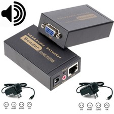 VGA Video Audio Extender by UTP CAT5e/6 up to 100M Over RJ45 with Power Adapter