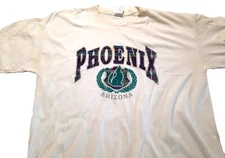 XXL White Crew Neck T-Shirt Short Sleeve Phoenix AZ w/Purple Green Gray Graphics