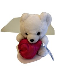 Hershey Kiss Teddy Bear Plush 8" Stuffed Animal White Red Kiss