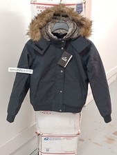 Hollister Faux Fur Lined All Weather Bomber Jacket Black Womens Size Medium