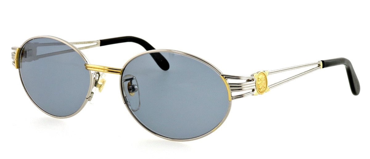 New Vintage FENDI VL7053 626 52mm Gold Silver Round Sunglasses