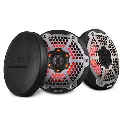 #ad DS18 NXL 6M BK 6.5quot; Marine Speakers with Integrated RGB LED Lights 2 Way 300 Wat $202.46