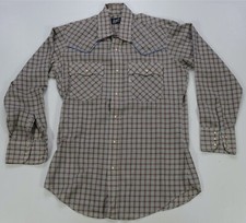 Rare Vintage LEVI  S Plaid Double Pocket Pearl Snap Casual Button Shirt 70s 80s M