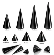 5pcs. 20G 16G 14G Anodized Surgical Steel Spiked End Replacement Top Part
