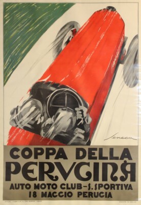 FUTURISM FEDERICO SENECA COPPA DELLA PERUGINA MOTORING ORIGINAL VINTAGE