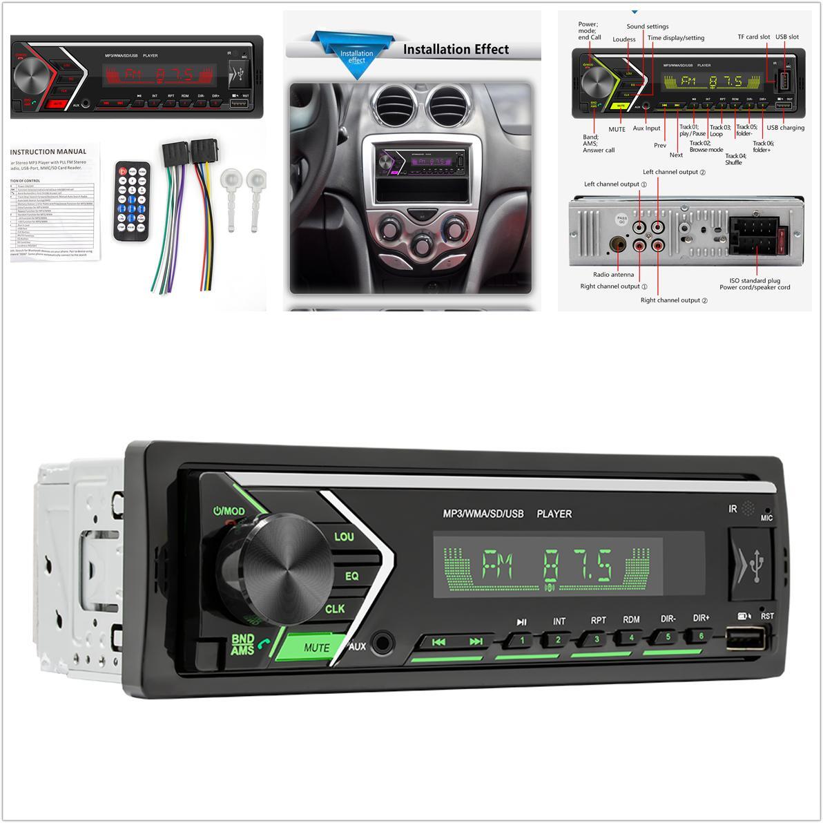 MP3 1Din Car Stereo Radio Bluetooth Player FM/USB/TF/AUX With