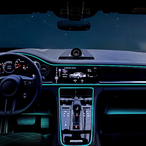Tira de neón de luz decorativa interior coche luz verde transparente 2m LED El Line  - Imagen 4 de 19