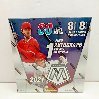 2021 Panini Mosaic Baseball 80 Card Mega Box NEW & SEALED! 1 Autograph Per Box