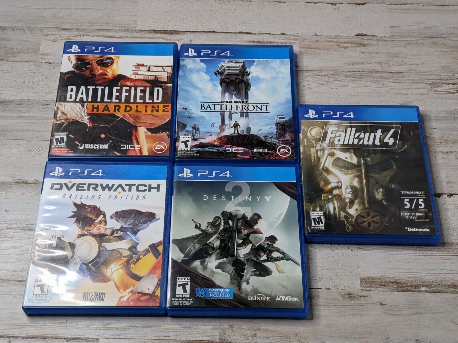 LOT 5 PS4 Games Destiny 2 Overwatch Origins Fallout 4 Star Wars Battlefield | eBay