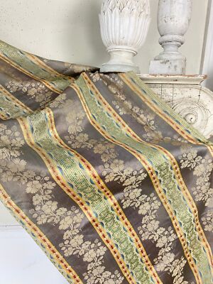 1700's 18th century French silk brocade antique fabric floral