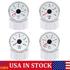 52mm 4 Gauge Set Fuel Level Oil Pressure Water Temp Volt For Car Truck Boat Us 52mm 4 Gauge Set Fuel Level Oil Pressure Water Temp Volt For Car Truck Boat Us