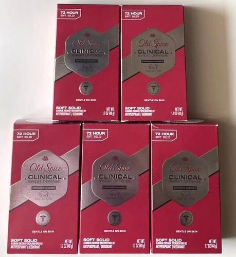 5 Old Spice Clinical Sweat Defense Stronger Swagger Soft Solid 1.7 oz exp 04/25