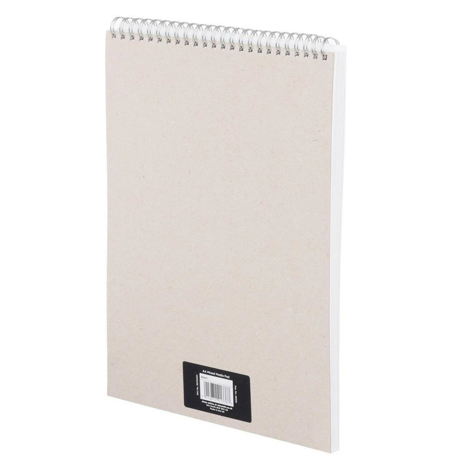 WHSmith A4 Mixed Media Art Pad Wiro Bound 30 Sheets White Textured
