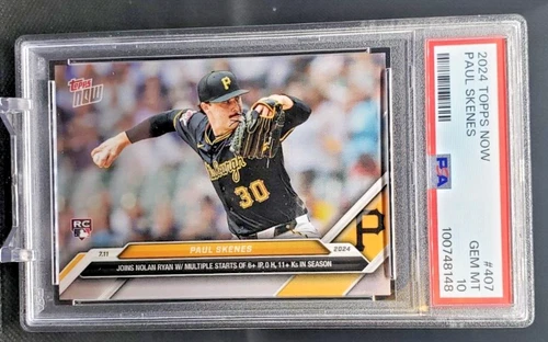 2024 Topps NOW Paul Skenes Rookie #407 Pirates PSA Gem MT 10 (JBC1726)