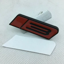 3 Logo Car Grille Emblem Logo Sport Turbo Grill Auto SUV Badge (1pcs red black)