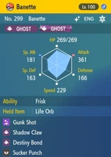 Pokemon Scarlet and Violet 6iv Shiny Max EV Banette