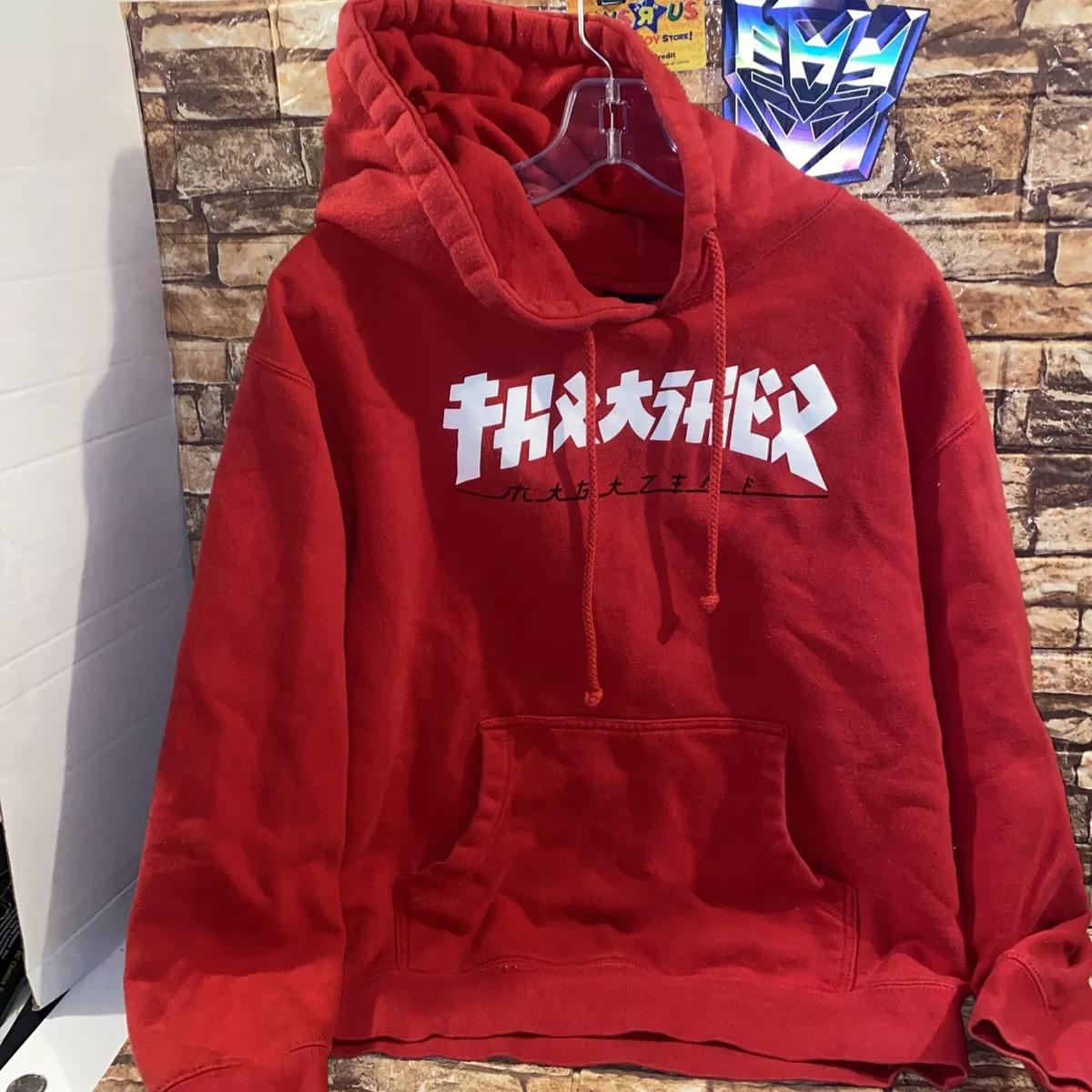 Thrasher godzilla top red hoodie