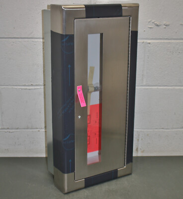 Larsen's Flame-Shield Fire Extinguisher Cabinet FS-SS2409-R4-VD, Stainless Steel