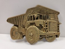 Vintage DUMP TRUCK Belt Buckle Baron Solid Brass 1970'S NOS - RARE Taiwan